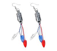 Earrings for Girls Fashion Jewelry U. S. July 4 Lit Up LED Light Bulbs Dangling Earrings U. S. Twinkling Women's Party Veterans Memorial Day Accessories Star Chain (5-B, 10x9x2cm)