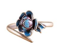 Earrings for Ladies Adjustable Ring Women, S925 Sterling metal Retro Burnt Blue Fashion Adjustable Open Knuckle Tail Ring Finger Joint Toe Ring Jewelry for Women Girls Gift