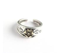 Earrings for Ladies Adjustable Ring Women, S925 Sterling metal Vintage Wide Face metalen Flower Engraving Leaf Ethnic Adjustable Open Knuckle Tail Ring Finger Joint Toe Ring Schmu