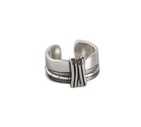 Earrings for ladies adjustable ring women,S925 Sterling Silver Retro Wide Face Knotted Stripes Punk Fashion Adjustable Open Knuckle Tail Ring Finger Joint Toe Ring Jewelry For