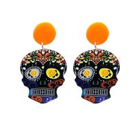 Earrings for Multiple Ear Piercings Set America Pumpkin Acrylic Earrings Halloween1 Pack for Women (C, 5. 5cm)