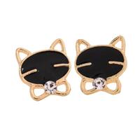 Earrings for Women 1 Pair Of High End Exquisite Cat Earrings Elegant And Cute Gold Matching Jewelry Heart for Women Studs (Black-E, One Size)