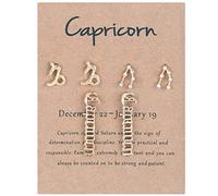 Earrings for Women 12 Constellation Letter Constellation Old-English Three Gift Birthday Zodiacs Of Exquisite Layer Zodiacs Jewelry Earings Sign Horoscopes Pairs Earrings (J, One Size)