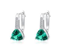 Earrings for Women 925 Sterling Silver Earrings Triangle Topaz Clip On Earrings Charm Colorful Gemstone Earrings Jewelry Gift