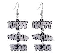 Earrings for Women Acrylic Heart Star Wine Glass Dangle Earrings Holiday New Year's Eve Festive Party Jewelry Gifts, Metal