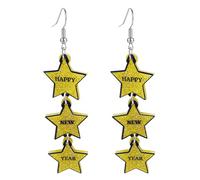Earrings for Women Acrylic Heart Star Wine Glass Dangle Earrings Holiday New Year's Eve Festive Party Jewelry Gifts, Metal