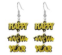 Earrings for Women Acrylic Heart Star Wine Glass Dangle Earrings Holiday New Year's Eve Festive Party Jewelry Gifts, Metal, No Gemstone