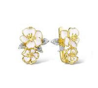 earrings for women authentic elegant white orchid flower glamorous fine jewelry