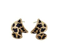 Earrings for Women Bohemia Style Leopard Print Pattern Irregular Stud Trendy Accessories Valentine's Gift Jewerly for Ladies Girls Couple