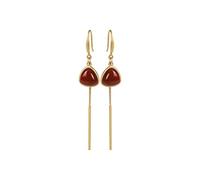 Earrings for Women, Chinese Style Eardrop Earrings S Plated Southern Red Agate
