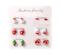Earrings For Women Christmas Tree Snowflake Santa, Jewelry Earring Set From To Saturday，The A Friend Girls Clip on (F, One Size)