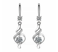 Earrings For Women Dangling, Silver Earrings For Women Drop Stud Earring Hypoallergenic Simple Water Drops Shiny Fashion Women'S Earringss Earrin Zircon Earring With Earringss Fashion