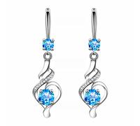 Earrings For Women Dangling, Silver Earrings For Women Drop Stud Earring Hypoallergenic Simple Water Drops Shiny Fashion Women'S Earringss Earrin Zircon Earring With Earringss Fashion