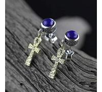 Earrings for Women, Eardrop Earring S925 Female Fashion Personality Round EarringsLapis lazuli, 925