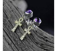 Earrings for Women, Eardrop Earring S925 Female Fashion Personality Round EarringsLapis lazuli, 925