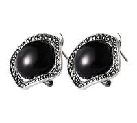 Earrings for Women, Earring S Retro Thai Black Agate Earrings Women Ear Earring black agate