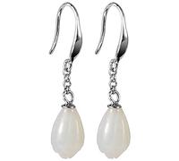 Earrings for Women, Earring S925 Flower Earrings Hand Inlaid Natural Nephrite Simple And Elegant Earringsearring