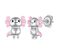 Earrings for Women Elephant Axolotl Black Cat Cow Koala Lion Hedgehog Mermaid Panda Fox Butterfly 925 Sterling Silver Animal Earrings Cute Animal Jewelry for Women, Sterling Silver, No Gemstone