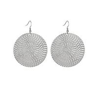 Earrings for Women Girls Exaggerated Alloy Electroplated Ring Earrings Foreign Trade Retro Temperament Round Oversized Stud (A-4, One Size)