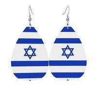 Earrings For Women Israel Flag Colorful Leather Dangle Drop Earrings Durable Drop Earring For Accessories Decoration Daily Wear