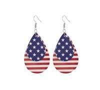 Earrings for Women Men Flag Hook Earrings for Women, Dangle Drop Patriotic 4th of July Independence Day Jewelry Girls Hoop Ages 8-12 (Blue-c, 7. 7x3. 7cm)