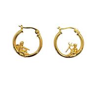 Earrings for Women Personality Angel And Devil Whimsical Hoop Earrings Jewelry For Women Nap Flat Back (f-Gold, One Size)
