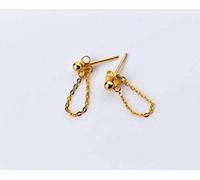 Earrings for Women, S925 Earrings Female Korean Simple Light Pearl Back Hanging Ear Chain Temperament Cap Girlblack