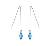 Earrings for Women, S925 Simple Ear Line Drop Shaped Earrings, Blue,