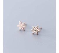 Earrings for Women, S925 White Mushroom Nail Female Korean Simple Literary Mori Maple Leaf Diamond Fashion Earrings Rose