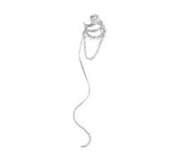 Earrings for Women, Stud Earring Single Ear Non Piercing Clip Cuff Earring Super Long Pearl Tassel Dangle and Dropping Earring 1 Count Pack of 1 rams Earrings for Women