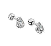Earrings for Women, Stud Earrings for Women White with Teardrop White Cubic Zirconia 4.2X0.8mm for Wife Fathers Day Jewelry Modern