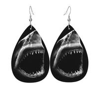 Earrings For Women Teardrop Black Shark Bite Colorful Leather Earrings Durable Pierced Earring For Festival Married Decoration