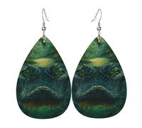 Earrings For Women Teardrop Fiercely Tree Crocodile Trendy Dangle Hoop Earrings Lightweight Leather Earring For Accessories Festival Decoration