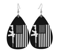 Earrings For Women Teardrop G-Un America Flag Lightweight Dangle Hoop Earrings Luxurious Pierced Earring For Festival Accessories Party