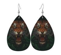Earrings For Women Tree Tiger Roaring Colorful Teardrop Faux Leather Earrings Durable Leather Earring For Festival Women Decoration