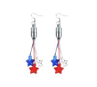 Earrings for Women U. S. July 4 Lit Up LED Light Bulbs Dangling Earrings U. S. Twinkling Women's Party Veterans Memorial Day Accessories Celestial Jewelry Set (4-A, 10x9x2cm)