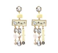 Earrings Gifts for Women,Stitched geometric semi-precious earrings new national style personality with diamond-encrusted sulphides earrings