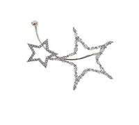 Earrings Gifts for Women,Temperament hollow five-point star earrings ins wind exaggerated flash diamond star net red earless hole ear bone clip