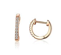 earrings, Gold 925 Sterling Silver Cubic Zirconia Cuff s Huggie Studs(Sce498c)