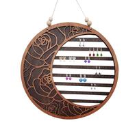 Earrings Holder - Wooden Jewelry Display Racks - Wall Mounted Jewelry Organizer, Earring Holders Presenting Bracelets Necklaces Earrings, Moon Shape Hexagon