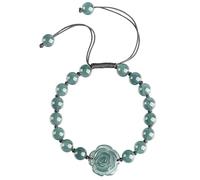 Earrings，Jade Earrings Jade Bracelet/Necklace Feng Shui Wealth Amulet Antique Rose Blossom Charm Money Attraction Crystal Bracelet Fei Cui Jadeit Jewelry Set Bangle Vintage Reiki Meditation Love Prosp