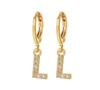 Earrings Jewelry 26 Initial Earrings 26 Alphabet A Z Alphabet Initial Gold Light Feeling For Women Girls (L, One Size)