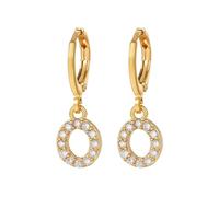 Earrings Jewelry 26 Initial Earrings 26 Alphabet A Z Alphabet Initial Gold Light Feeling For Women Girls (O, One Size)