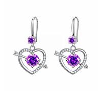 Earrings Jewelry Personality Temperament Inlaid Minimalist Fine Earring Studded Earrings Zircon One The Heart Shaped Valentine's Day (D, One Size)