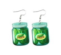 Earrings Jewelry Vegetable Cucumber Pickled Cucumber Earrings Cute Personality Trendy Acrylic Ear Hook ( a Pair) Little Hoops (A-2, One Size)