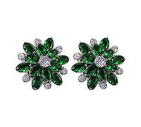 earrings Ladies Elegant Crystal Flowers Earrings Stone Flower Stud Earrings for Girls ears Gorgeous Fashion Trend for Women Girls Valentine Holiday Party present jewelry