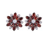 earrings Ladies Elegant Crystal Flowers Earrings Stone Flower Stud Earrings for Girls ears Gorgeous Fashion Trend for Women Girls Valentine Holiday Party present jewelry