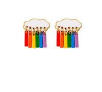Earrings Large Color Earring Cute Rainbow Cloud Pair Personalized Women's Accessory Rectangular for Women