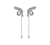 Earrings Large Flower Stud Chunky Floral For Women Double Hoop Long Clip