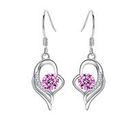 Earrings Long Earrings Temperament Fashion Eternal Ladies Women's Pendant Ear Piercing Studs (Pink, One Size)